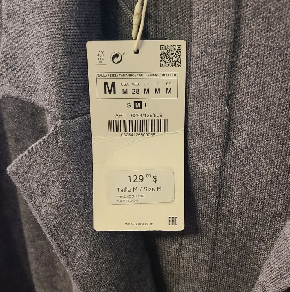 NEW Zara Knit Full Length Sweater Cardigan Or Jacket - Picture 6 of 8
